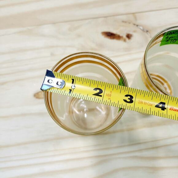 Vintage Pastel w/ Gold Stripes 1950's MCM Highball  Glasses Set of 4 PRE-OWNED - Picture 9 of 10